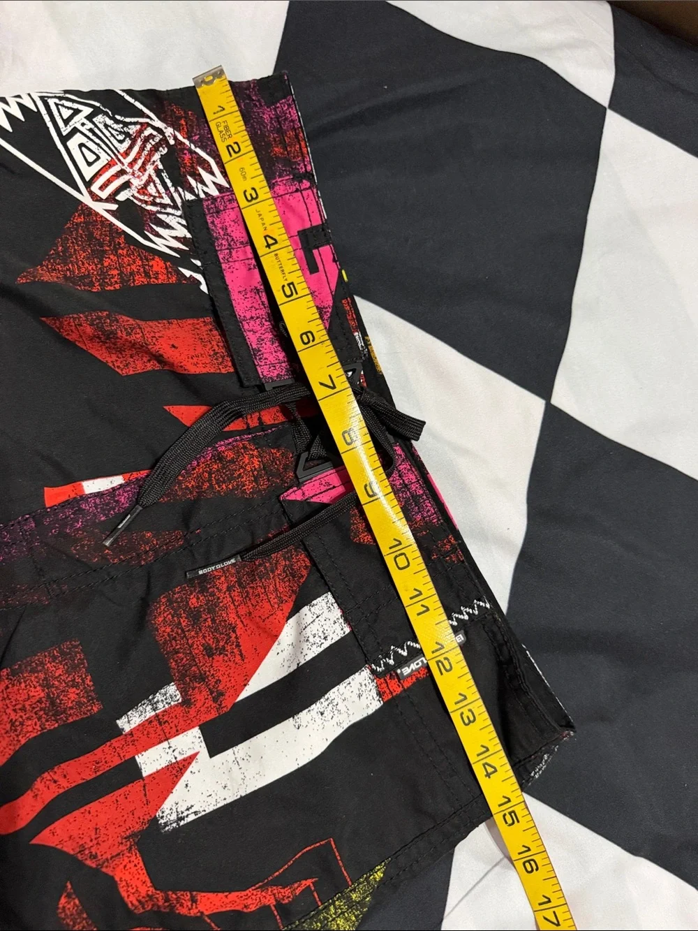 Body Glove Black Swim Board Shorts with Red, Pink & Yellow Graphics 28
